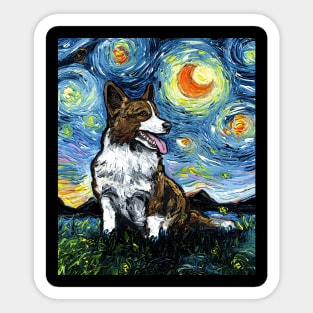 Cardigan Corgi Night Sticker